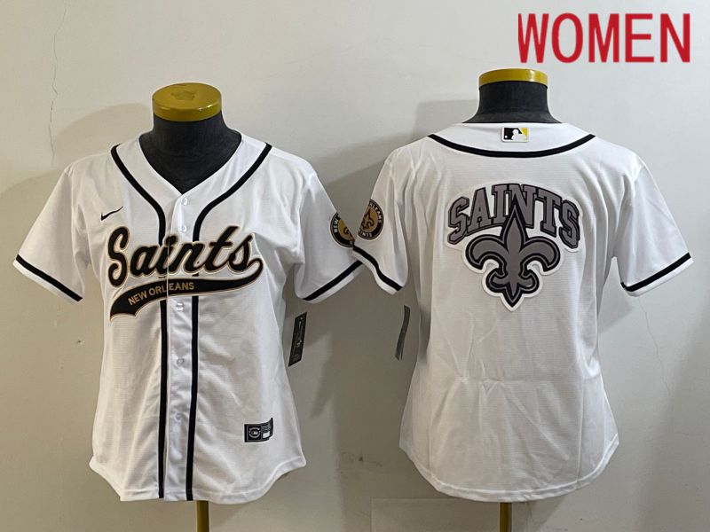 Women New Orleans Saints Blank White Joint Name 2024 Nike Limited NFL Jersey style 5->women nfl jersey->Women Jersey